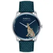 Morris & Co. × AUGUST BERG Indigo / Silver Forest Hare Unique Wristwatch $350