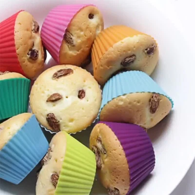 10Pcs Silicone Cup Cake Muffin Chocolate Cupcake Cases Baking Cup Cookie Mould