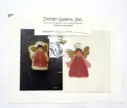 Needlepoint Judy Dalvit Hand Painted Canvas Angel Ornament with charms