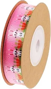GANAZONO 1 Roll Decorative Easter Ribbon with Rabbit Carrot Pattern Webbing for Present Wrapping Yards for Festive Celebrations