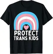 [X.Style] Protect Trans Kids Rainbow Heart Transgender LGBT Pride ds924 T-Shirt (XL)
