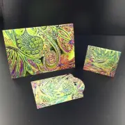 Yellow Rainbow Note Card Tag Matching Set with Envelope & String Label Handmade