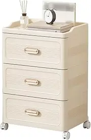 Plastic Storage Cabinet, Nightstand Drawer Organizer, Organizer Boxes with Wheels, Versatile Organizer Boxes for Living Room, Bedroom, Dorm,Home Office(20.47 * 15.75 * 27.17IN)