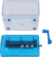 Manual Shredder, Strip Cut Hand Paper Shredder 3 mm Security Cut, A6 Size with 123 mm Feed Width, 1 L Transparent Bin for Home Office School, Blue