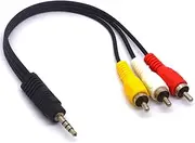 Tomost 3.5mm to RCA Cable, 4 Pole 3.5mm TRRS Male to 3 RCA Male Plug Stereo Cord Camcorder Audio Video A/V AUX Lead Cable for Smartphones,MP3/MP4, Tablets,Speakers,Home Theater 25cm