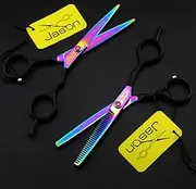 5.5 Inch Hair Cutting Scissors Set 6CR Stainless Steel Thinning Scissors, Barber Shears for Barbers and Men, Women