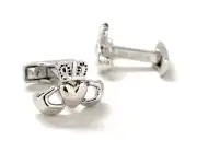 Sterling Silver Claddagh Cufflinks .925 Sterling Straight Post Ireland Symbol