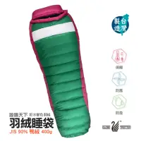 在飛比找momo購物網優惠-【遊遍天下】台灣製防潑防風鋁點保暖變色拒水羽絨睡袋 D400