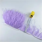 YUMAO 5Meters/10Meters Ostrich Feather Trims 10-15CM Skirt/Dress White Black Ostrich Feathers for Crafts Plumage Clothing Feather Trim 0216 (Color : 15 Light Purple, Size : 10 Meters)