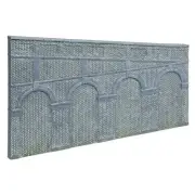 HORNBY HIGH STEPPED ARCHED RETAINING WALLS X 2 (ENGINEERS BLUE BRICK)