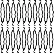 20 Pcs Plastic Hair Bun Maker, Durable Twist Shaper Hair Donuts for DIY Hair Styling, Lightweight and Reusable Hair Holders for All Ages (Black, One size)