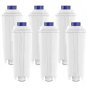 6 Pack Of Coffee Machine Filter for Delonghi Dlsc002 Filter Ecam, Esam, Etam, Bco, Ec with Activate White