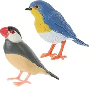 Kisangel 2pcs Decorative Bird Adornment Miniature Models Lifelike Micro Landscape Statues for Garden Home Decor Present for Weddings Birthdays and Gardening Enthusiasts