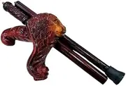 Wooden Lion Head Cane Wooden Walking Stick Handle Wood Carved Walking Gift Items for Men Women Brown