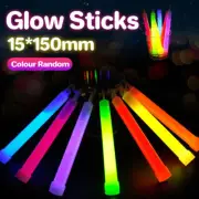 50 x 6 INCH Mixed Glow Sticks With Hook Bulk Party Rave Light Disco Glow In Dark