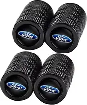 Tyre Valve Dust Cap Cover for All Ford Car Models, Alluminium Valve Cap with O-Ring Seal Corrosion Resistant || Tyre Valve Stem Air Cap For Ford || Pack of 4 Black