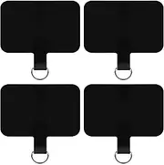 4 Pieces Phone Tether Tabs, TPU Phone Cord Strap Tabs Phone Online Patches Universal Strap Covers for Cell Phones Practical Patch for Cell Phone Strap Holder for iPhone and Android (Black), as shown