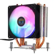 3Pin 1 Fans 4 Heatpipes Colorful Backlit CPU Cooling Fan Cooler Heatsink for Intel LGA 775/1150/1151/1155/1156/1366