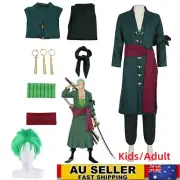 Anime One Piece Roronoa Zoro Cosplay Costume Kimono Uniform Full Set Party Suit~