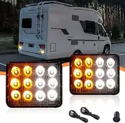 ADAURIS 2PCS Caution Lights, Rechargeable Strobe Lights,Wireless Trailer Lights, Beacon Strobe Light,Flashing Warning Emergency Beacon Lights with Magnetic for Trucks Trailer Bus Tracto
