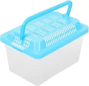 HOMOBABE Box Small Aquarium Portable Fish Tank for Goldfish Turtles Hamsters Lightweight Transport Box with Hollowed Lid for Optimal Humidity and Fresh Air