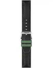 [Tissot] Official Leather And Rubber 22mm Watch Strap in Green