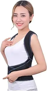 [Generic] Corrector Men and Women Double Y Lead Design Cross-Fixation Comfortable and Breathable OK Fabric (Black) (Size : XXL)