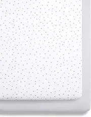 2 Pack Crib Fitted Sheets 44 x 80cm – Grey Spot Design – Light, Breathable & Luxurious Jersey Cotton Made to Last & Designed to Fit SnüzPod Bedside Cribs