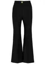 Violante Nessi Corelli Flared Wool-blend Trousers - Black - L (UK 14 / L) L (UK 14 / L)