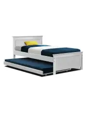 [Artiss] Trundle Bed Frame King Single Size in White