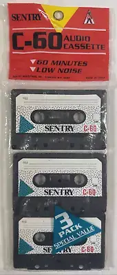 Sentry / Audio Cassette Tapes / C-60 / 3 Pack / 60 Minutes / New & Sealed
