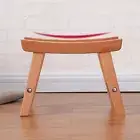 Simple Solid Wood Fabric Short Stool Bench A4 Models/Original Wood Color.