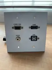 w2408m-W Two Gang Wall Plate VGA HDMI USB Audio 3.5mm computer networking