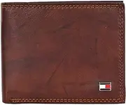 [Tommy Hilfiger] Men's Classic Logo Style Passcase Bifold Wallet with Multiple Card Slots and ID Window