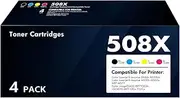 508X 508A Toner Cartridge Set: Compatible Replacement for HP 508X 508A for Color Enterprise M553 M552 553 MFP M577 Series Printer CF360X CF361X CF362X CF363X Ink (4-Pack, Black Cyan Magenta Yellow)