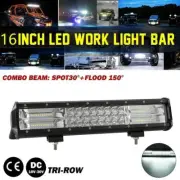 16 Inch 432W LED Work Light Triple-Row 12/24V Long Bar Spot Light Flood Combo US