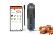 Bluetooth Meat Thermometer Wireless Smart App Rechargeable Digital Grilling Thermometer-Blue