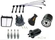 Ignition Tune Up Kit Filters Cap Rotor Spark Plugs Wire for Toyota Tacoma 2.4L (for: Toyota)