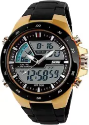 Men's Digital Watch 50M Waterproof Large Dual Dial Multifunction Analog CH031