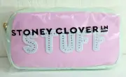 $138 NEW Stoney Clover Lane Small Pouch 5 CRYSTAL Patch Letter STUFF Pastel Pink