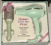 BaByliss Pro 'Green is the new Pink' Ionic Dryer with 1 3/4" Thermal Brush. New.