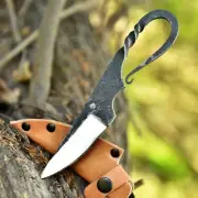 Handmade Viking knife-Hand Forged Celtic Pocket Knife - EDC Full Tang Predator A