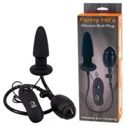 Seven Creations Fanny Hills Black Silicone Inflatable & Vibrating Butt Plug - Mo