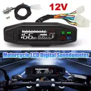 Universal Digital Motorcycle LCD Speedometer Odometer Tachometer Gauge KM/H MPH