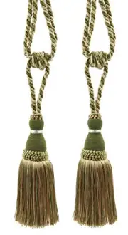 DÉCOPRO Tassel Tieback, Style# TBH8, Color# 010 - Olive Garden Green [Set of 2]