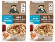 Quaker Instant Oatmeal Lightly Sweetened Maple & Brown Sugar 304g (2 Pack)