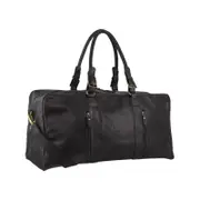 Pierre Cardin Rustic Leather Travel Business Trip Bag Overnight Black