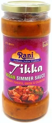 Rani Tikka Curry Vegan Simmer Sauce 14oz (400g) Glass Jar