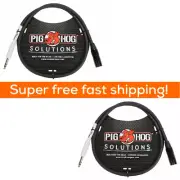 2 Pack Pig Hog PX4T6 Patch Cable Stereo Balanced Adapt Xlr Male To 1/4" Trs 6ft