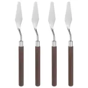 4pcs 17mm No.3 Painting Palette Knives Stainless Steel Spatula Red Wood Handle